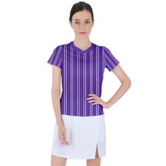 Nice Stripes - Imperial Purple Women s Sports Top by FashionBoulevard