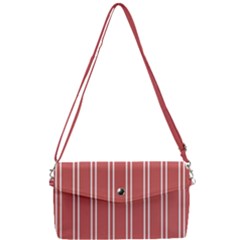 Nice Stripes - Indian Red Removable Strap Clutch Bag by FashionBoulevard