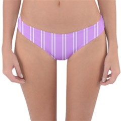 Nice Stripes - Lavender Purple Reversible Hipster Bikini Bottoms