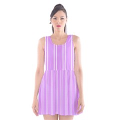 Nice Stripes - Lavender Purple Scoop Neck Skater Dress by FashionBoulevard