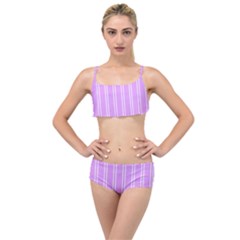 Nice Stripes - Lavender Purple Layered Top Bikini Set