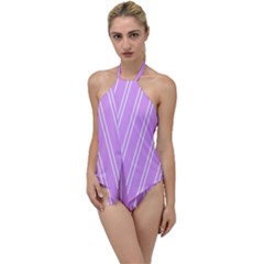 Nice Stripes - Lavender Purple Go with the Flow One Piece Swimsuit