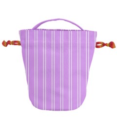 Nice Stripes - Lavender Purple Drawstring Bucket Bag by FashionBoulevard