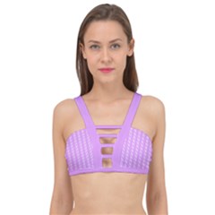 Nice Stripes - Lavender Purple Cage Up Bikini Top by FashionBoulevard