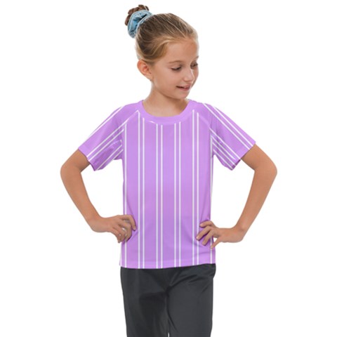 Nice Stripes - Lavender Purple Kids  Mesh Piece Tee by FashionBoulevard