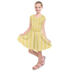 Nice Stripes - Mellow Yellow Kids  Short Sleeve Dress by FashionBoulevard