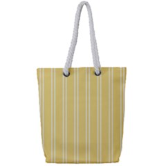 Nice Stripes - Mellow Yellow Full Print Rope Handle Tote (small) by FashionBoulevard