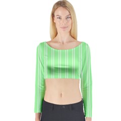 Nice Stripes - Mint Green Long Sleeve Crop Top