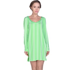 Nice Stripes - Mint Green Long Sleeve Nightdress