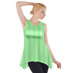 Nice Stripes - Mint Green Side Drop Tank Tunic by FashionBoulevard