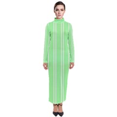 Nice Stripes - Mint Green Turtleneck Maxi Dress