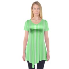 Nice Stripes - Mint Green Short Sleeve Tunic  by FashionBoulevard