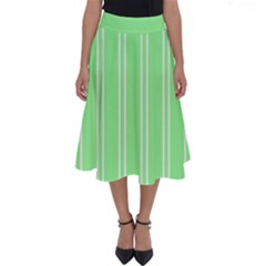 Nice Stripes - Mint Green Perfect Length Midi Skirt