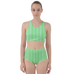 Nice Stripes - Mint Green Racer Back Bikini Set
