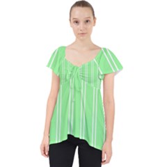 Nice Stripes - Mint Green Lace Front Dolly Top