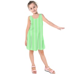 Nice Stripes - Mint Green Kids  Sleeveless Dress
