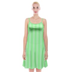 Nice Stripes - Mint Green Spaghetti Strap Velvet Dress