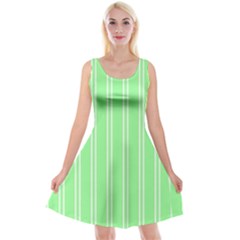 Nice Stripes - Mint Green Reversible Velvet Sleeveless Dress