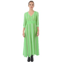 Nice Stripes - Mint Green Button Up Boho Maxi Dress