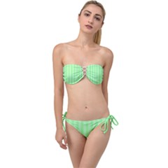 Nice Stripes - Mint Green Twist Bandeau Bikini Set