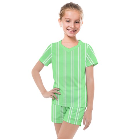 Nice Stripes - Mint Green Kids  Mesh Tee And Shorts Set by FashionBoulevard