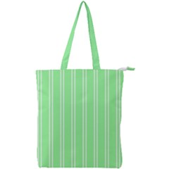 Nice Stripes - Mint Green Double Zip Up Tote Bag