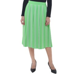 Nice Stripes - Mint Green Classic Velour Midi Skirt 