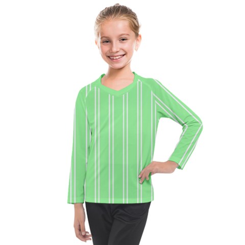 Nice Stripes - Mint Green Kids  Long Mesh Tee by FashionBoulevard