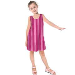 Nice Stripes - Peacock Pink Kids  Sleeveless Dress by FashionBoulevard