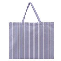 Nice Stripes - Silver Grey Zipper Large Tote Bag by FashionBoulevard