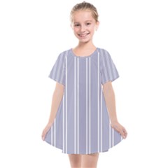 Nice Stripes - Silver Grey Kids  Smock Dress by FashionBoulevard