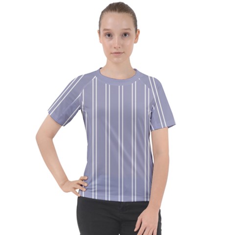 Nice Stripes - Silver Grey Women s Sport Raglan Tee by FashionBoulevard