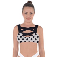 Polka Dots - Black On Abalone Grey Bandaged Up Bikini Top by FashionBoulevard