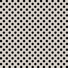 Polka Dots Black On Abalone Grey Fabric by FashionBoulevard
