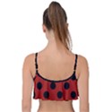 Polka Dots - Black On Apple Red Frill Bikini Top View2