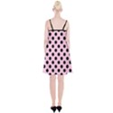 Polka Dots - Black On Blush Pink Spaghetti Strap Velvet Dress View2