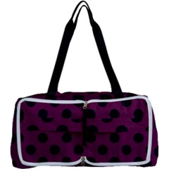 Polka Dots - Black On Boysenberry Purple Multi Function Bag by FashionBoulevard