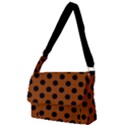 Polka Dots - Black On Burnt Orange Full Print Messenger Bag (L) View1