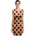 Polka Dots - Black On Cantaloupe Orange Classic Sleeveless Midi Dress View1