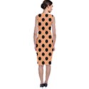 Polka Dots - Black On Cantaloupe Orange Classic Sleeveless Midi Dress View2