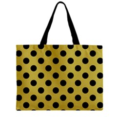 Polka Dots Black On Ceylon Yellow Zipper Mini Tote Bag by FashionBoulevard