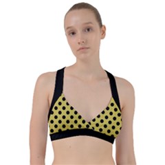 Polka Dots Black On Ceylon Yellow Sweetheart Sports Bra by FashionBoulevard