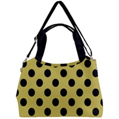 Polka Dots Black On Ceylon Yellow Double Compartment Shoulder Bag by FashionBoulevard