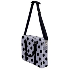 Polka Dots Black On Cloudy Grey Cross Body Office Bag by FashionBoulevard