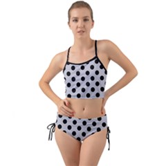 Polka Dots Black On Cloudy Grey Mini Tank Bikini Set by FashionBoulevard