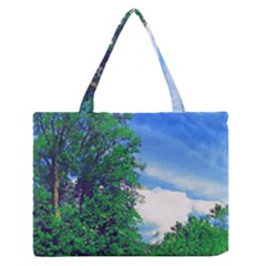 Drawing Of A Summer Day Zipper Medium Tote Bag by Fractalsandkaleidoscopes