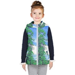 Drawing Of A Summer Day Kids  Hooded Puffer Vest by Fractalsandkaleidoscopes