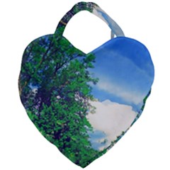 Drawing Of A Summer Day Giant Heart Shaped Tote by Fractalsandkaleidoscopes