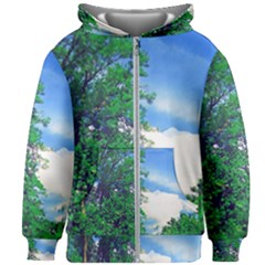 Drawing Of A Summer Day Kids  Zipper Hoodie Without Drawstring by Fractalsandkaleidoscopes