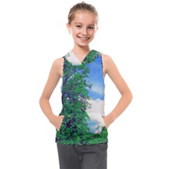 Drawing Of A Summer Day Kids  Sleeveless Hoodie by Fractalsandkaleidoscopes